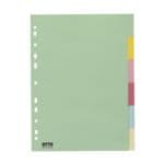 Kartonnen tabbladen 6-delig blanco A4 pastelkleuren