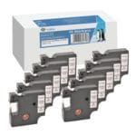 10x schrijftape vervangt Dymo D1 / 45013 / S0720530 / 2093097 12 mm x 7 m z/w