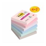 4+2 Post-it Super Sticky blok herkleefbare notes  Soulful Collection 7,6 x 7,6 cm, 540 bladen (totaal)