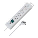 4-voudige stekkerdoos �Premium-Line� wit H05VV-F 3G1,25 met schakelaar FR/BE