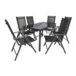 7-delige tuinzitgroep 140 cm tafel