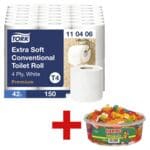 Toiletpapier Premium Extra Soft 4-laags 42 rollen (7 pakken  6 rollen) incl. fruchtgom Phantasia party box 750 g