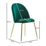 Pak met 2 eetkamerstoel met fluwelen bekleding WL6.403