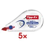 5x wegwerp-correctieroller Mini Pocket Mouse