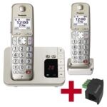 Draadloze telefoon KX-TGE262GN - Duo incl. telefoonadapter TAE-U-stekker-modulaire koppeling