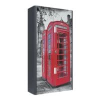 easyOffice kast met roldeuren rode telefooncel voor Big Ben (3116C) afsluitbaar, 110 x 204 cm