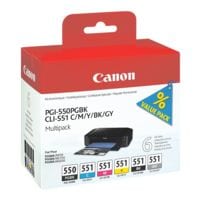 Canon Inktpatronenset PGI-550PGBK & CLI-551BK/C/M/Y/GY