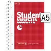 Brunnen collegeblok student A5 geruit, 80 bladen