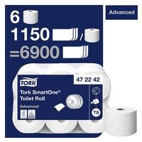 Tork Toiletpapier 472242 T8 Systeem 2-laags, wit - 6 Jumbo-rollen