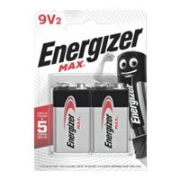 Energizer Pak met 2 batterijen Max Alkaline 9V / E-Blok
