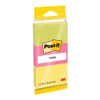 3x Post-it Notes blok herkleefbare notes  Notes 653 5,1 x 3,8 cm, 300 bladen (totaal), gesorteerd in kleuren