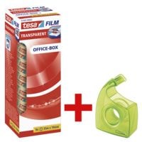 tesa Plakband Office Box , transparant, 8 stuk(s), 19 mm/33 m incl. Verpakkingstape afroller Easy Cut ecoLogo
