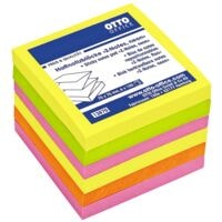6x OTTO Office blok herkleefbare notes  Z-Notes 7,5 x 7,5 cm, 600 bladen (totaal), gesorteerd in kleuren, Z-vouw