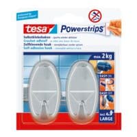 tesa Powerstrips Haken large ovaal chroomkleur 58050