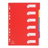 Exacompta tabbladen, A4, blanco 6-delig, meerkleurig, kunststof