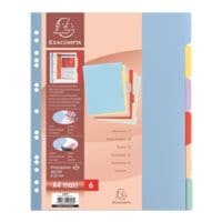 Exacompta tabbladen, A4 extra breed, blanco 6-delig, meerkleurig, kunststof