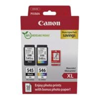 Canon Photo Value Pack: inktpatronenset PG-545XL & CL-546XL + foto glanspapier Plus II