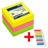 6x OTTO Office blok herkleefbare notes  Pijlen 7,5 x 7,5 cm, 600 bladen (totaal), gesorteerd in kleuren incl. Indexstroken Pijlen 45 x 12 mm