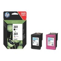 HP Set van 2 printercartridges HP 301 Multipack, zwart / 3-kleurig - N9J72AE