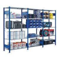 SCHULTE Lagertechnik Steekrek - open kast basis, 100 x 30 x 200 cm, verzinkt/blauw