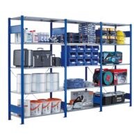 SCHULTE Lagertechnik Steekrek - open aanbouwkast, 100 x 60 x 200 cm, verzinkt/blauw