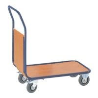 ROLLCART Magazijnwagen met eindwand-begrenzing 100x70 cm houten laadvlak