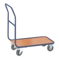 ROLLCART Magazijnwagen met kruisv. buis 100x70 cm houten laadvlak