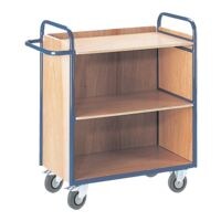 ROLLCART Etagewagen met 3 wanden 80x49 cm houten laadvlak