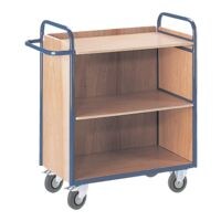 ROLLCART Etagewagen met 3 wanden 100x49 cm houten laadvlak