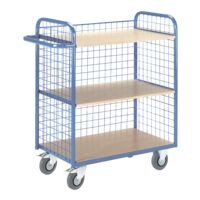 ROLLCART Etagewagen met 3 roostermuren 100x49 cm houten laadvlak