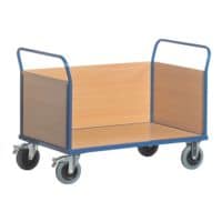 ROLLCART Plateauwagen met 3 wanden 120x78 cm houten laadvlak