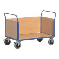 ROLLCART Plateauwagen met 4 wanden 100x67 cm houten laadvlak