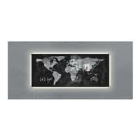 Sigel Glas-magneetbord Artverum LED light wereldkaart, 130 x 55 cm