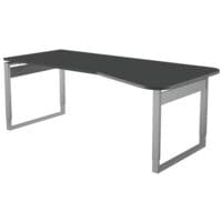 Kerkmann vrije vorm tafel Stage One 195 cm, beugel-poot aluminiumzilver