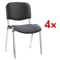 Nowy Styl Set van 4 stapelstoelen ISO 4L chroomkleurig onderstel