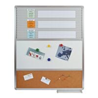 EICHNER Multifunctioneel bord met insteeksysteem, whiteboard en prikbord 70,5 x 82 cm