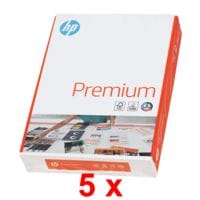 5x A4 HP Premium - 2500 bladen (totaal), 80g/qm