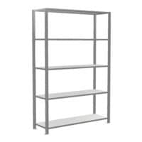 SCHULTE Lagertechnik Stalen open kast 130x200 cm MULTIplus150 40 cm diepte 5 etages basiselement (alleen te gebruiken) gegalvaniseerd