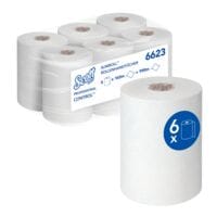 6 rollen papieren handdoeken Kimberly-Clark Controll Slimroll 1-laags wit, 19.8 cm x 150 m van Airflex op rol