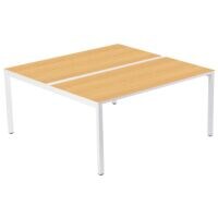 easyDesk by Paperflow Dubbel bureau easy Desk 120 cm, 4 poten wit