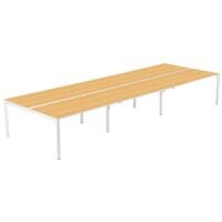 easyDesk by Paperflow Dubbel bureau 420 cm, 8 poten wit