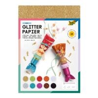 folia Glitterpapier BASIC 170 grams 10 kleuren 24 x 34 cm 10 bladen