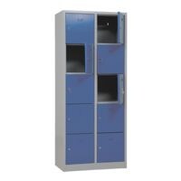 Grkan kast met kluisjes, 2x5, staal, met sokkel, 80 x 190 cm