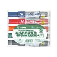 Pilot Pak met 5 whiteboard markers V-Board Master ronde punt