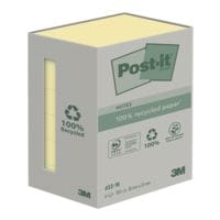 Eco tip: blok herkleefbare notes Recycling Notes 653-1B 6 stuks  38 x 51 mm Post-it Notes (Recycle)