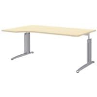rhr vrije vorm tafel links hoogte verstelbaar (handmatig) Techno 180 cm, L-onderstel zilver