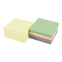 OTTO Office Nature 2 kubussen zelfklevende notes Recycling geel & kleurenmix, 2x 400 blaadjes