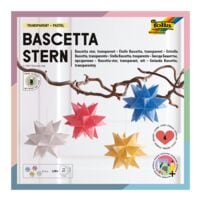folia Pak met 5x Bascetta sterren set pastel-mix