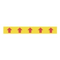 Vloersticker Pijlen strook voor binnenshuis 80 x 10 cm geel / rood