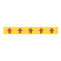 Vloersticker Pijlen strook voor binnenshuis 100 x 10 cm geel / rood